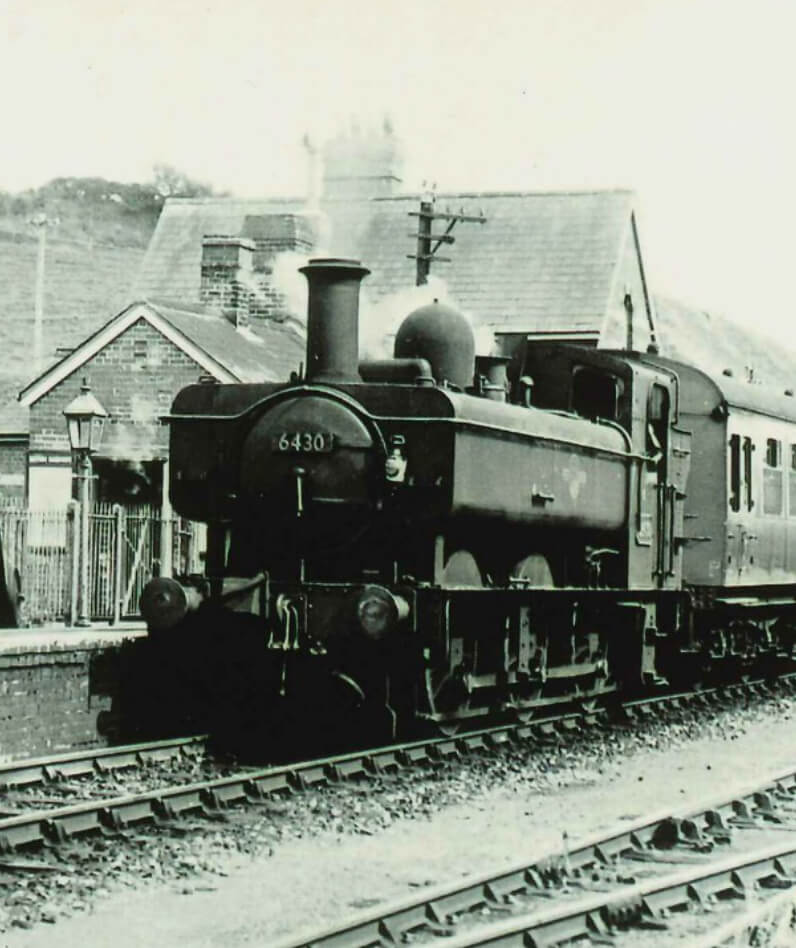 Steam train at Colyton in the early 1960s
